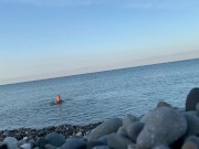 Monika Fox Swims Naked In Sea 2/16