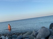 Monika Fox Swims Naked In Sea