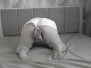 Housewife BBW milf with big natural tits fucks with big dildo to orgasm.