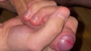 Edging my big cock in the bedroom