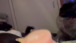 Watch the cum pour out the top - ass toy