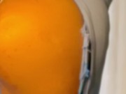 The neighbor sucks my cock while her boyfriend calls her we end up fucking in the living room 14/16