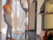 The neighbor sucks my cock while her boyfriend calls her we end up fucking in the living room 7/16