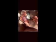 Homemade footjob pretty small toes nice cum 2/16