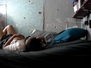 Pocahotass pussy squirts with delight , gets fucked hard, rides cock, in sexy lingerie, 1 porn star 15/16