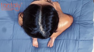 Stepmom playing with her stepson's Tantaly doll. Having fun with the big realistic cock!