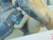 HARDCORE ANAL SLUTS fist each othere IN BATH covered with colors 13/16