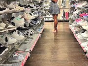 Shoe Store Assistant Enjoying UPSKIRT NO PANTIES View while Assisting a Hot Girl 14/16