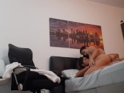 I fuck my girlfriend's pussy on all fours with a harness and we make delicious moans 14/16