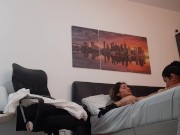 I fuck my girlfriend's pussy on all fours with a harness and we make delicious moans 8/16