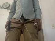 Desperate Pee Guy with BBC Can't Hold Pee and Desperately wets himself