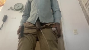 Desperate Pee Guy with BBC Can't Hold Pee and Desperately wets himself