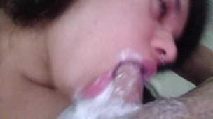 pushing my head hard all the way down his dick so he squirts creampie down my throat🍆🥛🥛🫦😋🤤💦🥛