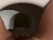 Фемдом кримпай : Сейчас нассу тебе в рот своей растраханной розовой пиздой. Глажу себя в зеркале - Screenshot 11 of 16 - Peeing