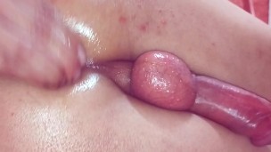 Sissy femboy cums from anal!
