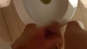 Showing off my thick veiny cut cock when pissing