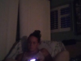 White girl always gets horny when playing video games and she will fuck later