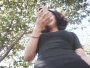 ローターを入れたまま散歩！歩けなくなる彼女で遊んでしまった。おまんこには巨大ディルドが突っ込まれ、電マでクリトリスを同時責め(素人、個人撮影、日本人) 2/16