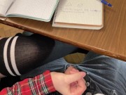 AGAIN SCHOOLGIRL HANDJOB CLASSMATE UNDER THE TABLE ON THE LESSON 13/16