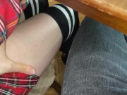 AGAIN SCHOOLGIRL HANDJOB CLASSMATE UNDER THE TABLE ON THE LESSON
