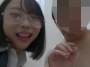 美人メガネお姉さんOLの会社に押しかけて... ③　昼休み中の共用廊下で、露出生SEX、騎乗位、立ちバック、もう１回精子のませた！ 16/16