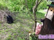 Hut in the Woods |Long Labia Teen with wet and creamy pussy outdoors 1/16