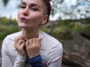 💦Public Sex Vlog: Deepthroat & unexpected pussy creampie 9/16