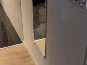 he jerks off and cums on my black tights 1/16