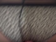 he jerks off and cums on my black tights 11/16