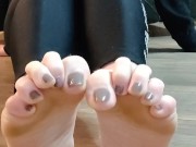Showing off my clean soles and long toes 1/16