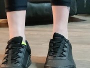 Waitress after work smelly shoes and sweaty sock removal 2/16