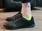 Waitress after work smelly shoes and sweaty sock removal 3/16