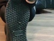 Waitress after work smelly shoes and sweaty sock removal 5/16