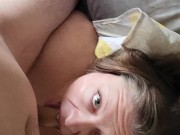 Quick Sunday afternoon blowjob with a facial 4/16