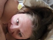 Quick Sunday afternoon blowjob with a facial 8/16