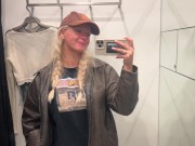 *HUGE TITS* public changing room | see through clothing