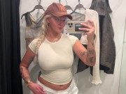 *HUGE TITS* public changing room | see through clothing 10/16