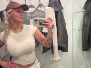 *HUGE TITS* public changing room | see through clothing 11/16