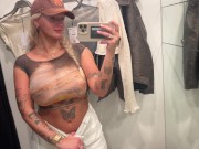 *HUGE TITS* public changing room | see through clothing 15/16