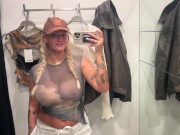 *HUGE TITS* public changing room | see through clothing 6/16