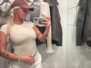 *HUGE TITS* public changing room | see through clothing 9/16