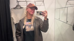 *HUGE TITS* public changing room | see through clothing