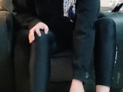 Removing my sweaty boots and socks and putting on my flats 13/16