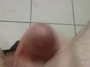 Fucking Blue Balls Would Not Go Soft, Public Bathroom stall Edged Cock Ejaculating Cum 12/16