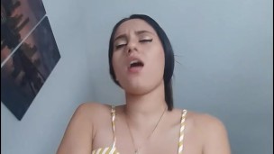 I ride my boyfriend until I have an orgasm, I ask him to fill my pussy