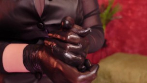 ASMR video: medical nurse gloves with oil. Sounds triggers.