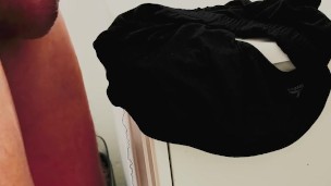 Deadpool sneaks into bathroom to unload huge cumshot in his undies