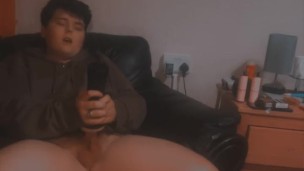 Gay fat guy fucks a fleshlight