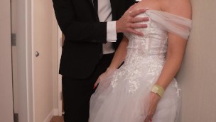 BIMBO BRIDE Gets FUCKED By HUSBAND On WEDDING NIGHT *GETS COVERED IN CUM*