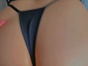 Delicious Latina brunette moans with pleasure and ends with an explosive cumshot on her big ass 1/16